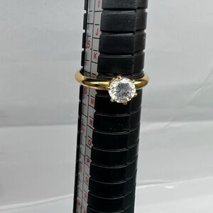 Vintage 6 Prong ~ Gold Tone Promise Ring ~ Adjustable